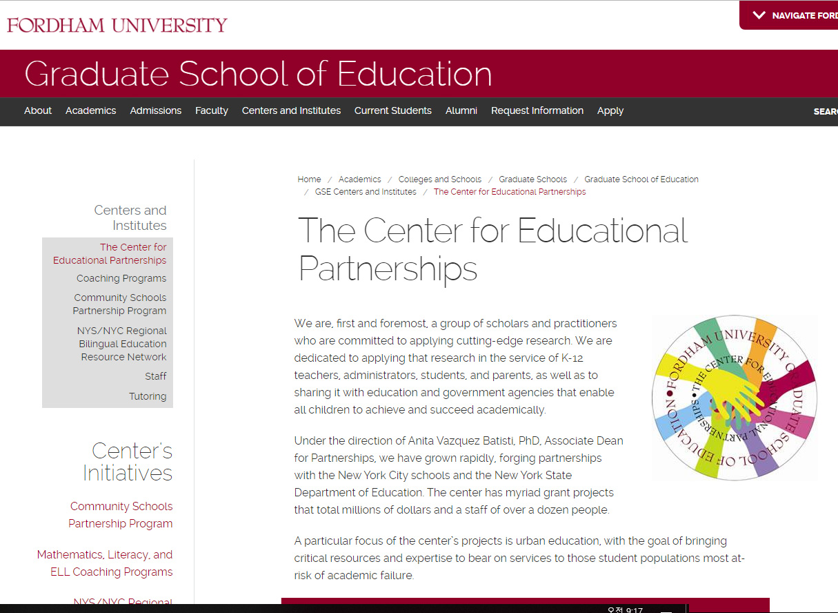 The Center for Educational Partnership, Fordham Univ 
