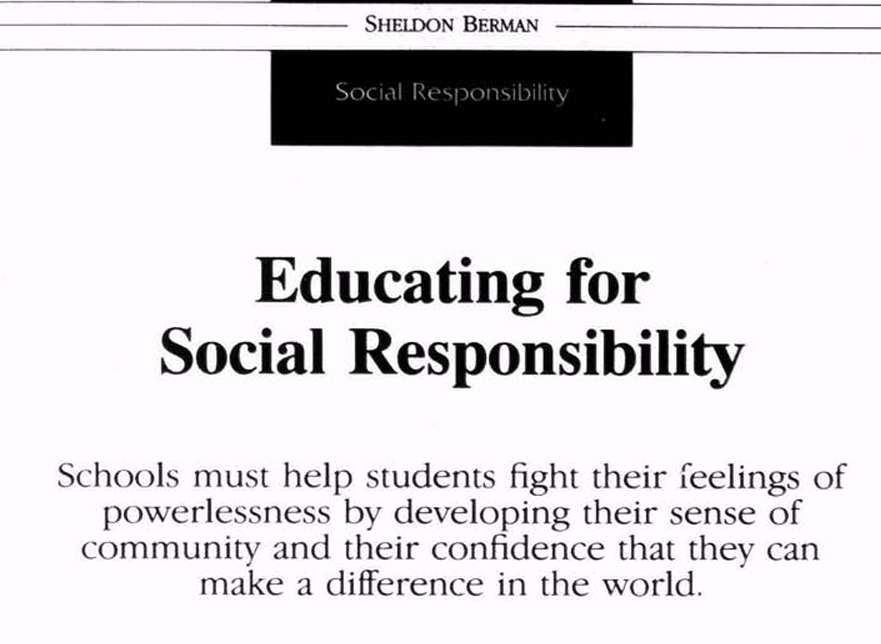 Educating for Social Responsibility 대표이미지