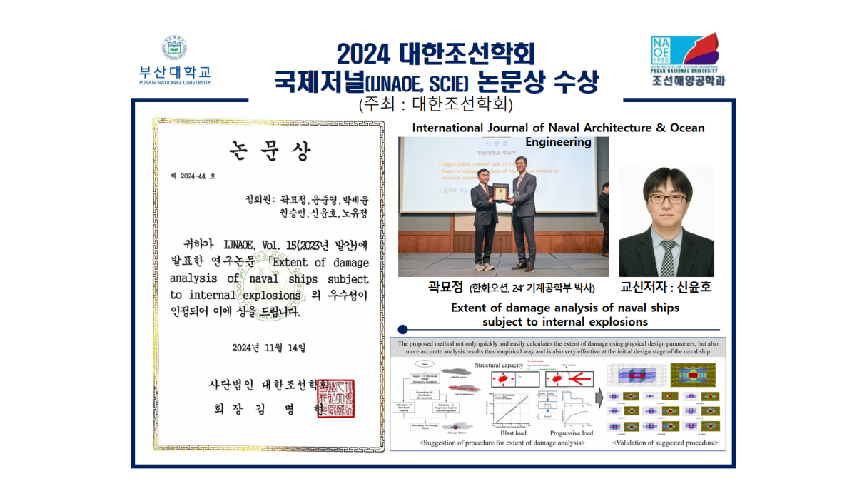 2024 대한조선학회 국제저널(IJNAOE, SCIE) 논문상 수상 국제저널논문상.png