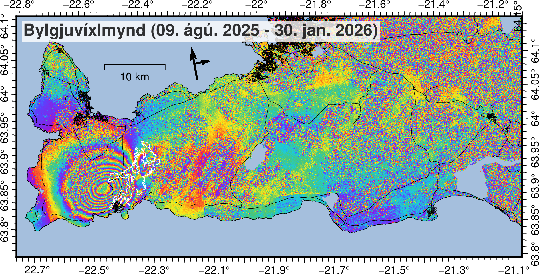 화산 지하 마그마 추척에 다른 지표 팽창(융기) 이미지 대표이미지